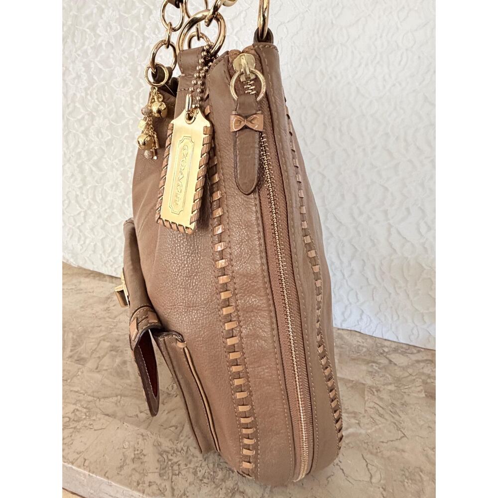 Rare luxury Coach Devin XL Brown Expandable Bag With Whipstitch Detail 15995 - Picture 7 of 16